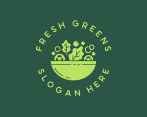 Vegetarian Salad Bowl logo design