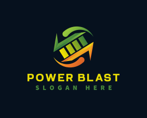 Electricity Power Battery logo design