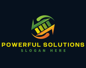 Electricity Power Battery logo design