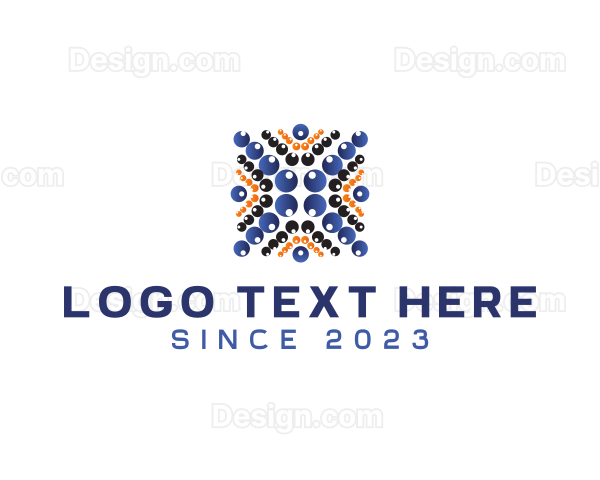 Bubbles technology Letter X Logo