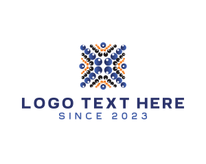 Texture - Bubbles technology Letter X logo design