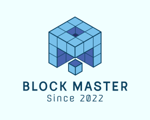 Blue Gaming Block logo design