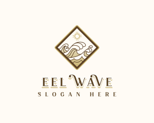 Ocean Water Wave logo design