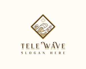 Ocean Water Wave logo design