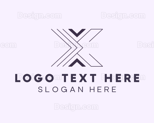 Geometric Business Letter X Logo