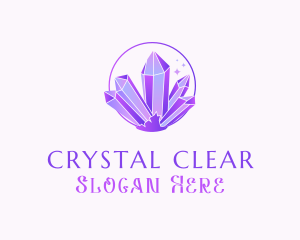 Amethyst  Quartz Crystal logo design