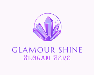 Amethyst  Quartz Crystal logo design