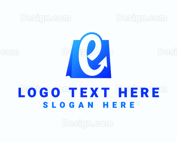 Ecommerce Shopping Bag Letter E Logo