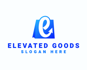  Ecommerce Shopping Bag Letter E logo design