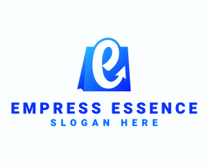  Ecommerce Shopping Bag Letter E logo design