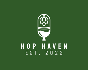 Wineglass Hops Brewery  logo design