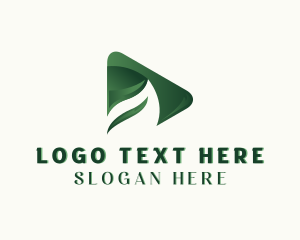 Eco Leaf Play Button logo