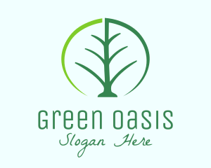 Green Tree Leaf logo design