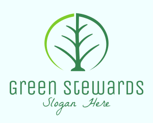 Green Tree Leaf logo design