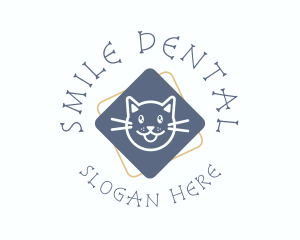 Cartoon Smiling Cat logo design