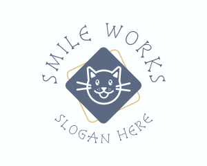 Cartoon Smiling Cat logo design