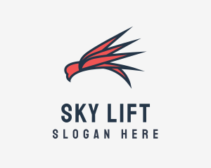 Abstract Red Bird logo design