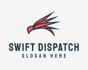 Abstract Red Bird logo design