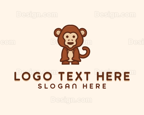 Cute Monkey Zoo Logo