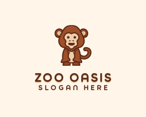 Cute Monkey Zoo logo design