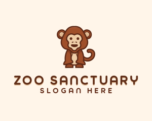 Cute Monkey Zoo logo design