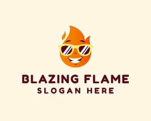 Fire Flame Sunglasses logo design