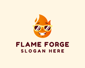 Fire Flame Sunglasses logo design