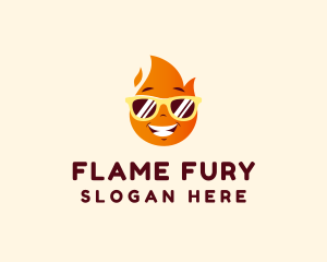 Fire Flame Sunglasses logo design