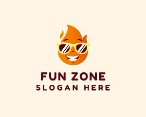 Fire Flame Sunglasses logo design