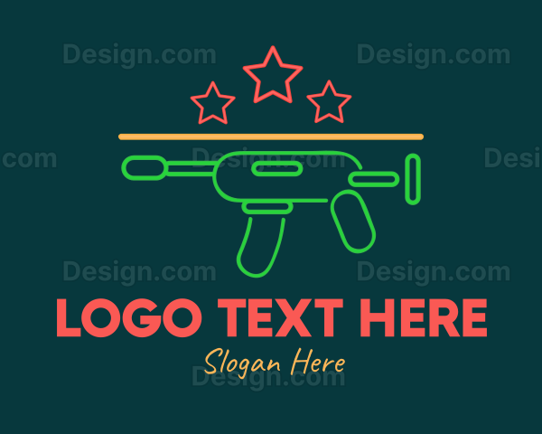 Colorful Neon Toy Gun Blaster Logo