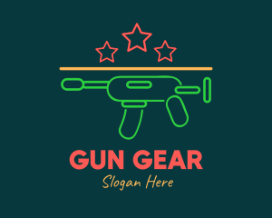 Colorful Neon Toy Gun Blaster logo design