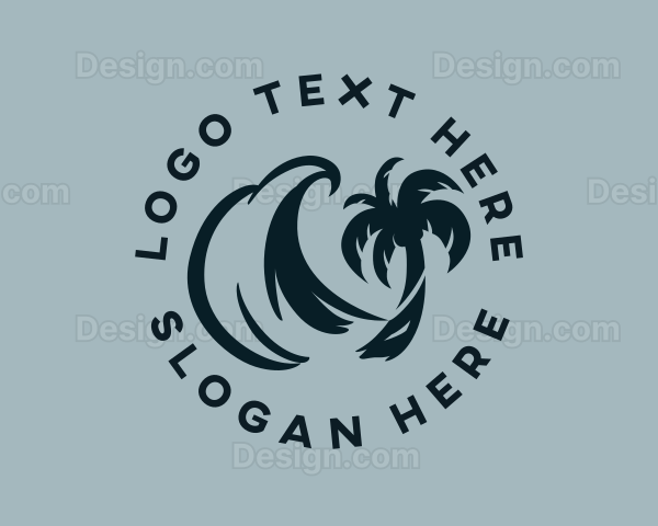 Palm Tree Wave Logo