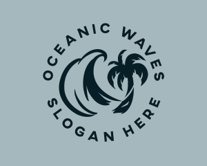 Palm Tree Wave logo design