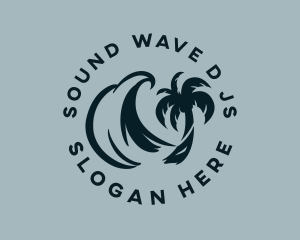 Palm Tree Wave logo design