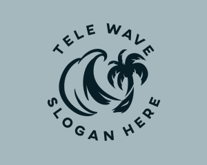 Palm Tree Wave logo design