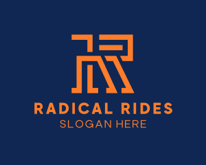 Modern Orange Letter R logo design