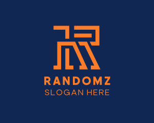 Modern Orange Letter R logo design