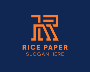 Modern Orange Letter R logo design