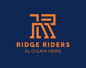 Modern Orange Letter R logo design