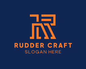 Modern Orange Letter R logo design