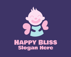 Happy Baby Angel logo design