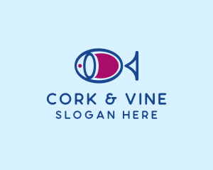 Fish Wine Restaurant  logo design