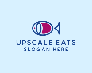 Fish Wine Restaurant  logo design