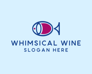 Fish Wine Restaurant  logo design