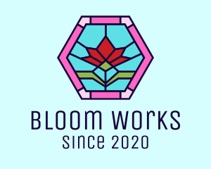 Stained Glass Flower logo design