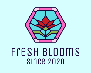 Stained Glass Flower logo design