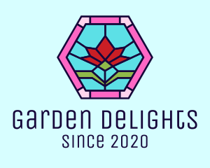 Stained Glass Flower logo design