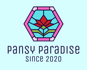 Stained Glass Flower logo design