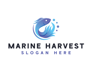 Marine Fish Aquatic logo design