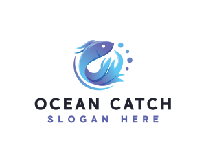 Marine Fish Aquatic logo design